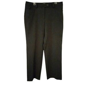 Talbot's Bi-Stretch Gray Button Front Accent Office Straight Legged Pants Sz.14